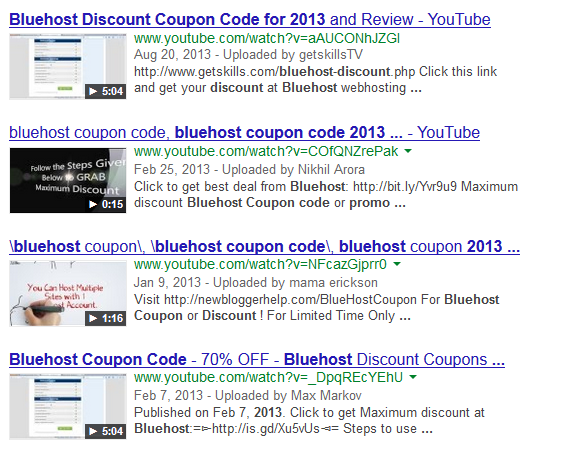 bluehost-youtube-spam
